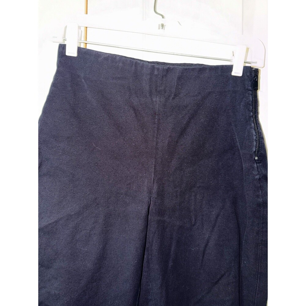 Everlane The Kick Ankle Pants Womens Sz 2 Black Cotton Side Zip Stretch Mid Rise - Picture 3 of 8